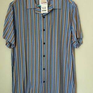 NWT Men's Striped Blue and Orange Shirt